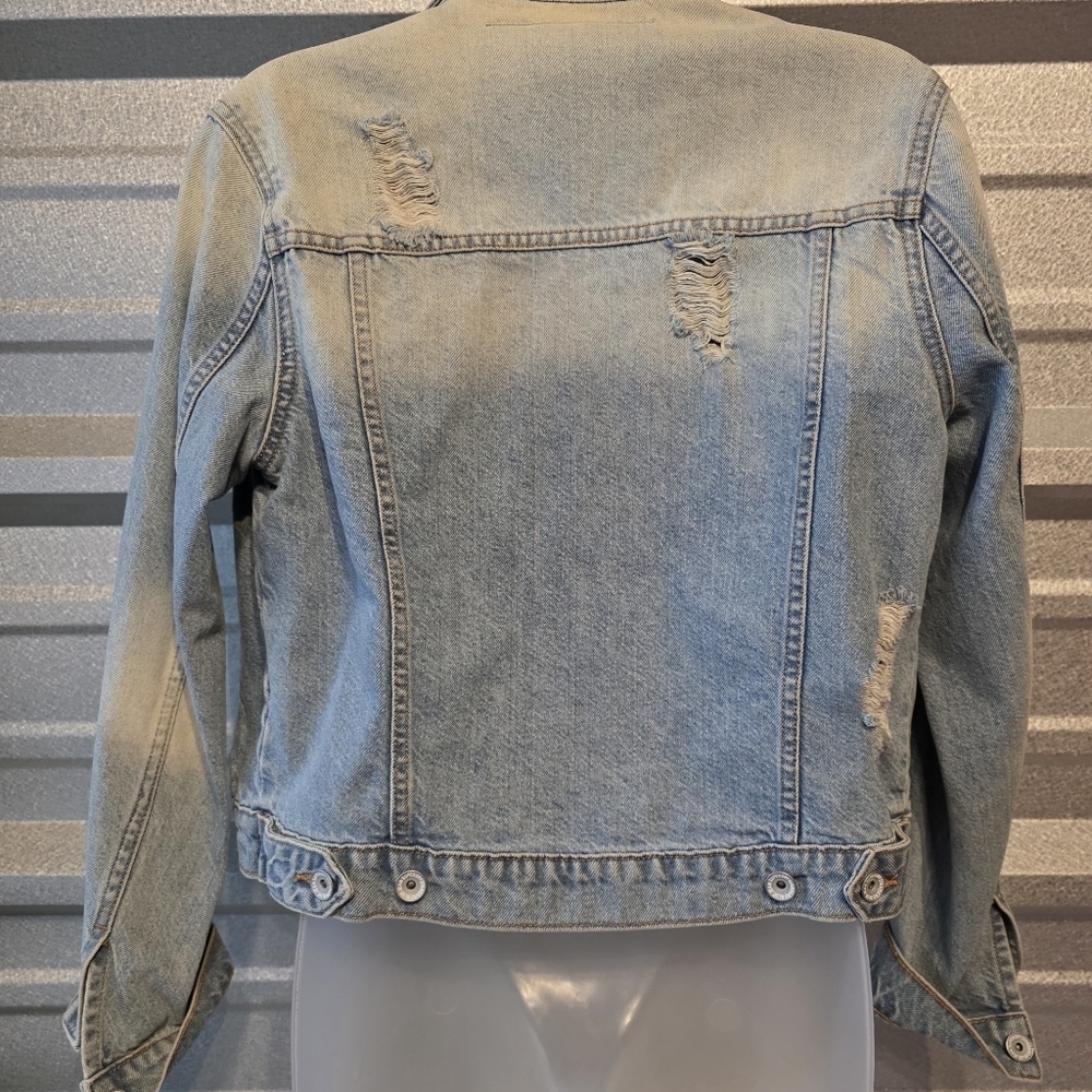Superdry Denim Jacket with Colorful Patches - Picture 7 of 7